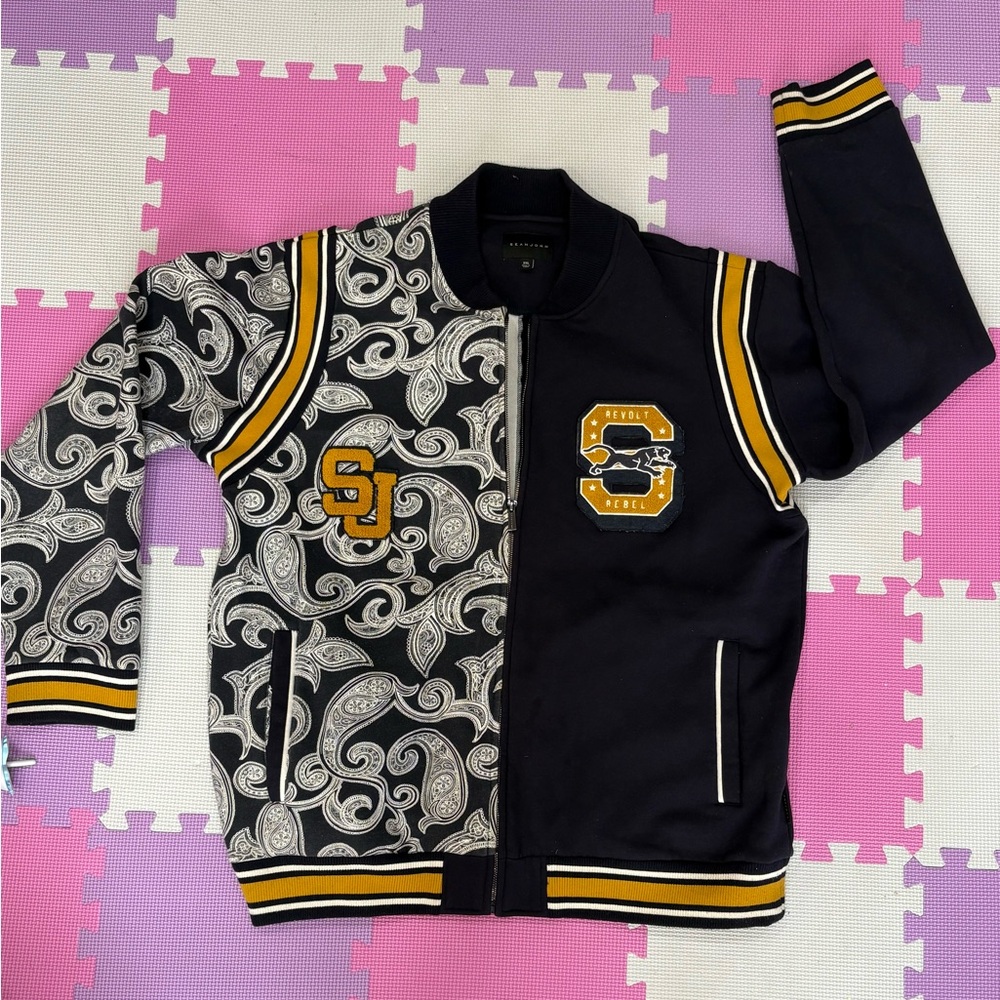 Sean John Blue, Yellow/White Crewneck 2pc Sweatsuit